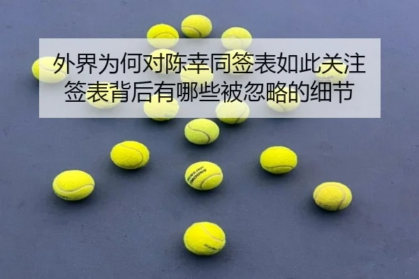 外界为何对陈幸同签表如此关注 签表背后有哪些被忽略的细节